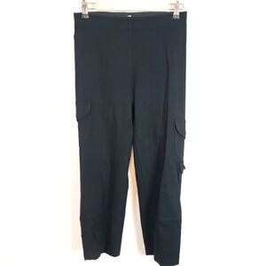 Vintage Equestrian black ponte cargo pocket leggings pants elastic ankle